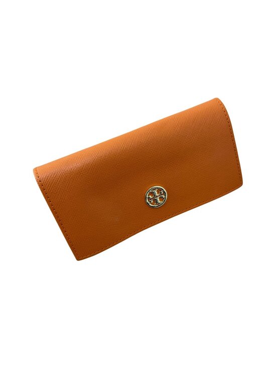 Tory Burch Accessories - Tory Burch Orange Saffiano Leather Glasses Case With Gold Logo Accent